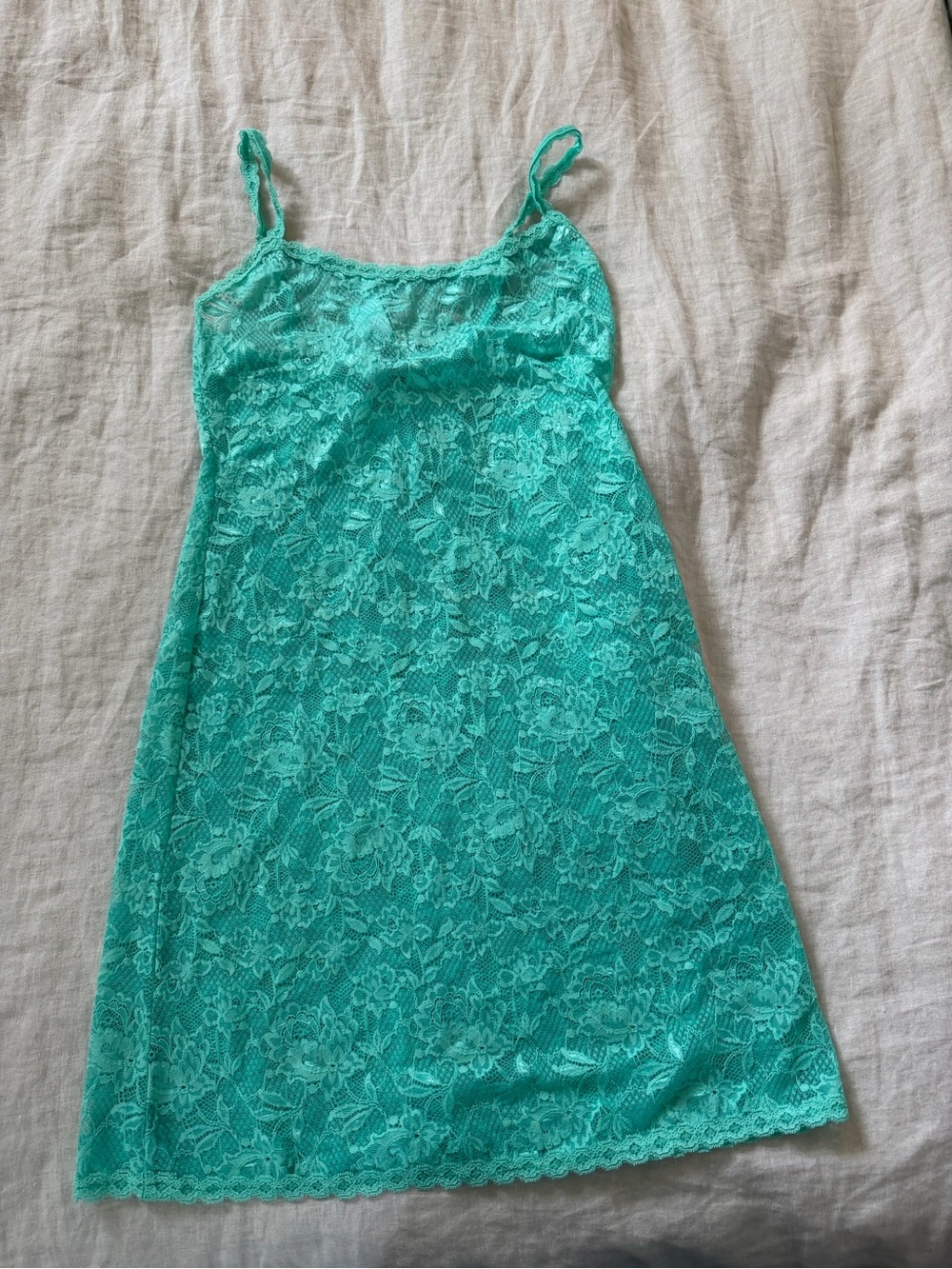 Cosabella Turquoise Lace Chemise with Adjustable Straps